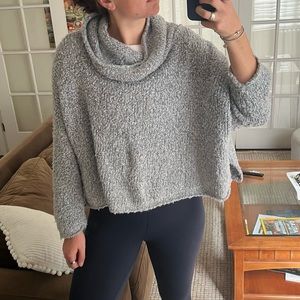 Free People Cowl Neck Cropped Sweater